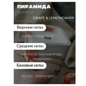 Виноград и Лемонграсс ароматическая свеча в гипсе MOTYLEK